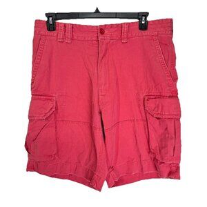 Vintage Polo Ralph Lauren Shorts Mens 36 Coral Pink Red Cargo Military Y2K Baggy